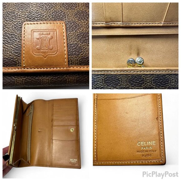 CELINE Canvas Brown Macadam Long Wallet - Picture 13 of 16
